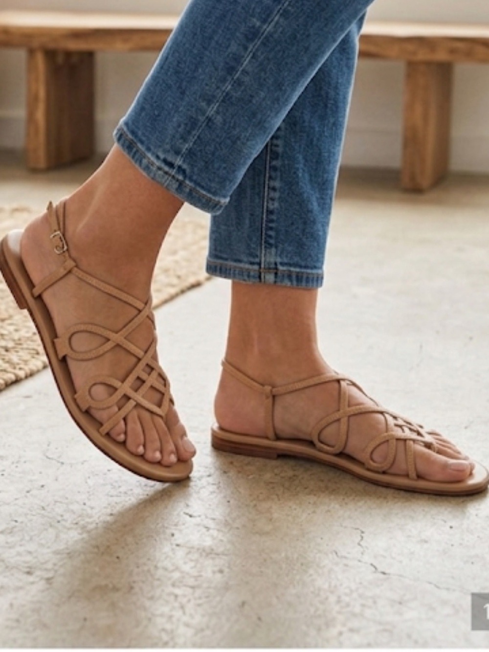 Vicki Tcherassi Tan Strappy Sandals – Size 40 (US 9–9.5)